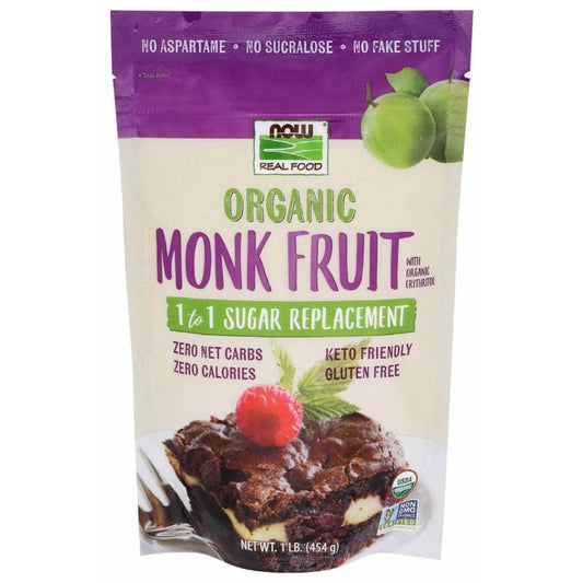 NOW Now Organic Monk Fruit Sugar Replacement, 1 Lb
