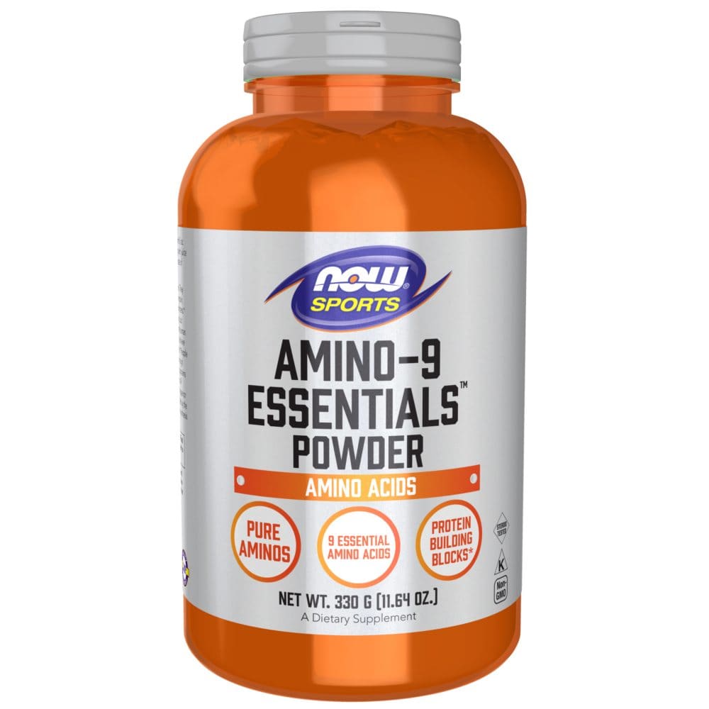 NOW Sports Nutrition Amino-9 Essentials Powder with Enhanced Protein Synthesis (11.64 fl. oz.) - Supplements - NOW