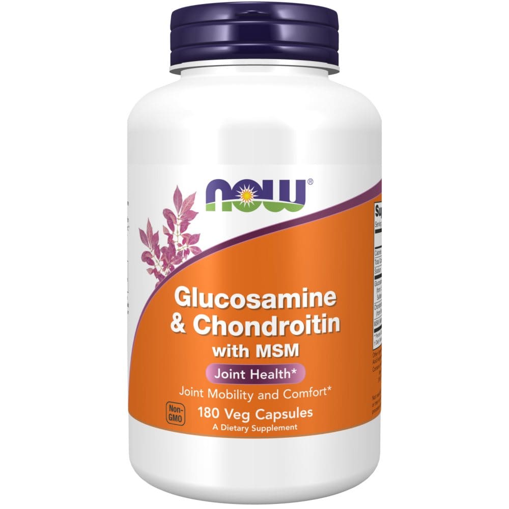 NOW Supplements Glucosamine & Chondroitin with MSM Joint Health Mobility and Comfort* Capsules (180 ct.) - Supplements - ShelHealth