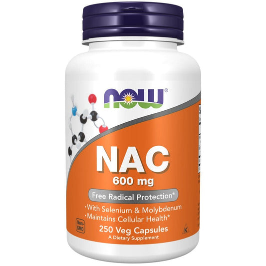 NOW Supplements NAC (N-Acetyl Cysteine) 600 mg. with Selenium & Molybdenum (250 ct.) - Supplements - NOW
