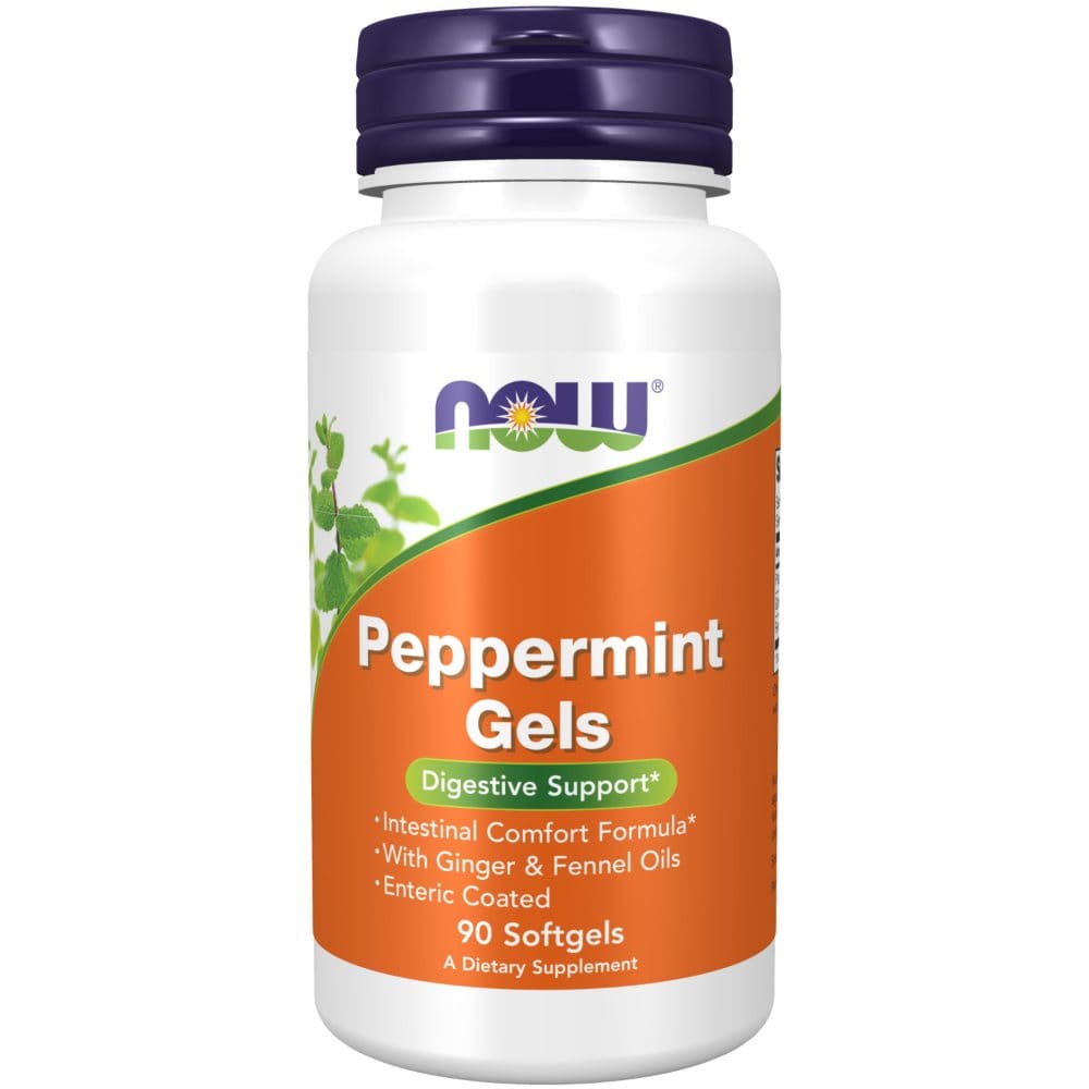 NOW Supplements Peppermint Gels with Ginger & Fennel Oils Digestive Support*(90 ct.) - Supplements - NOW