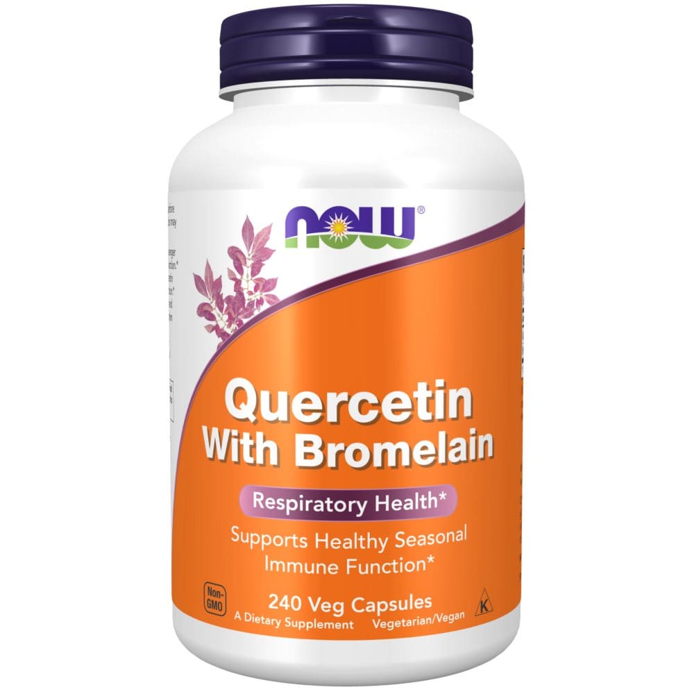 NOW Supplements Quercetin with Bromelain Respiratory Health and Healthy Immune Function* (240 ct.) - Supplements - ShelHealth