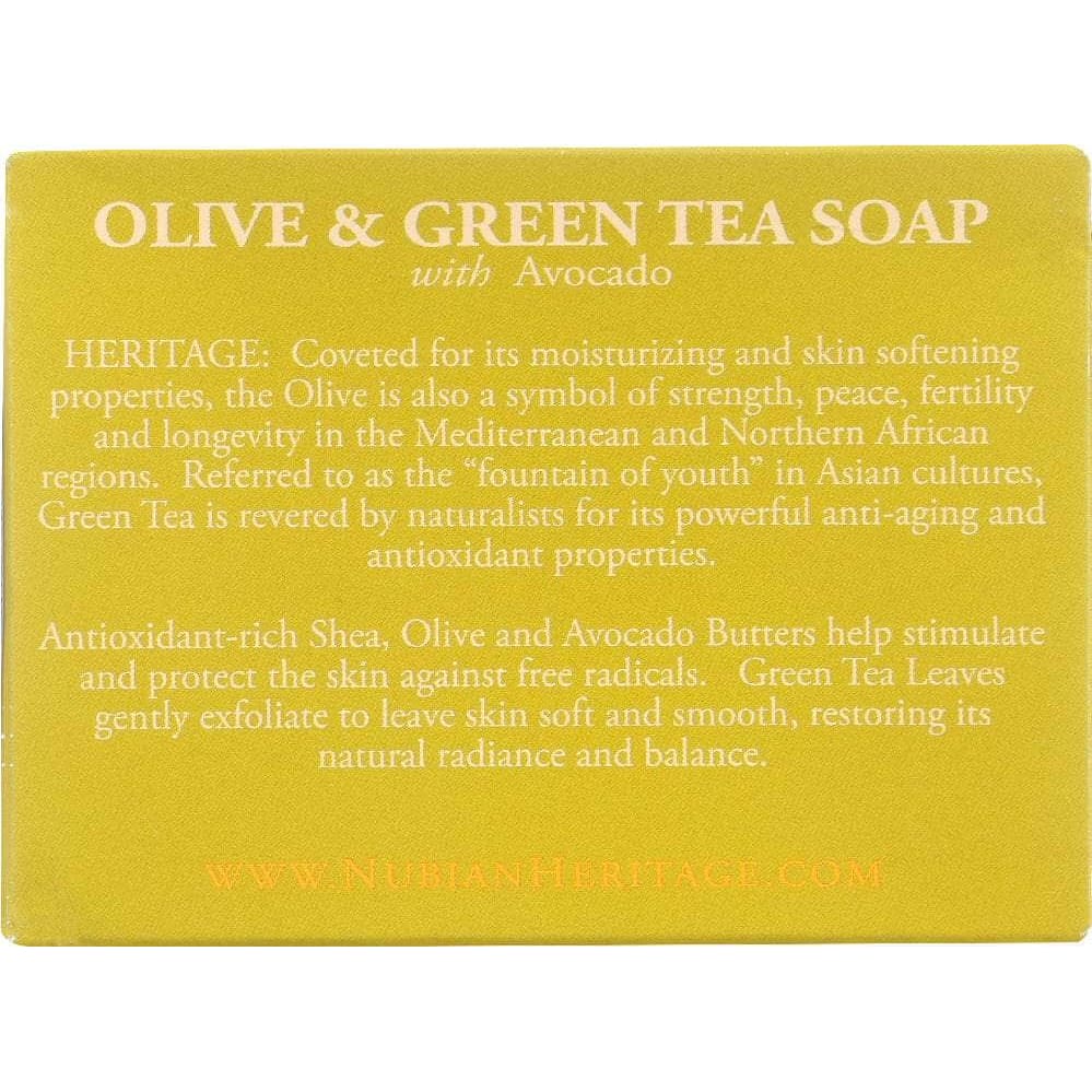NUBIAN HERITAGE Nubian Heritage Bar Soap Olive & Green Tea With Avocado, 5 Oz