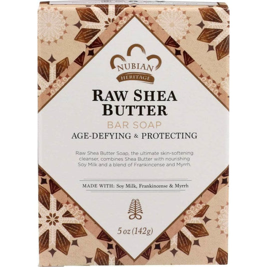 NUBIAN HERITAGE Nubian Heritage Bar Soap Raw Shea Butter With Soy Milk Frankincense And Myrrh, 5 Oz