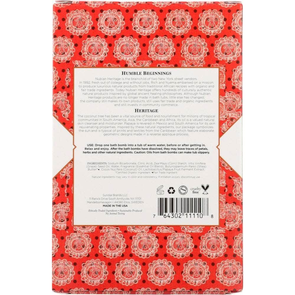 NUBIAN HERITAGE Nubian Heritage Coconut & Papaya Bath Bomb, 12 Oz