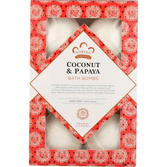 NUBIAN HERITAGE Nubian Heritage Coconut & Papaya Bath Bomb, 12 Oz