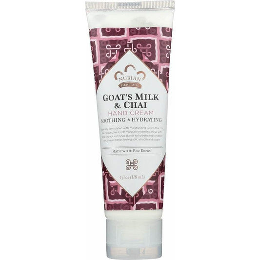 NUBIAN HERITAGE Nubian Heritage Hand Cream Goat'S Milk & Chai With Rose Extract, 4 Oz