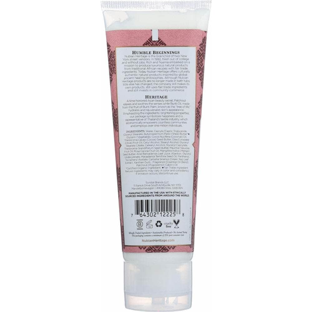 NUBIAN HERITAGE Nubian Heritage Hand Cream Patchouli & Buriti, 4 Oz