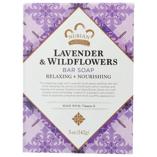 NUBIAN HERITAGE Nubian Heritage Lavender & Wildflowers Bar Soap, 5 Oz