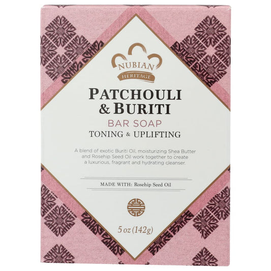 NUBIAN HERITAGE: Patchouli & Buriti Bar Soap 5 oz (Pack of 5) - Beauty & Body Care > Skin Care - NUBIAN HERITAGE