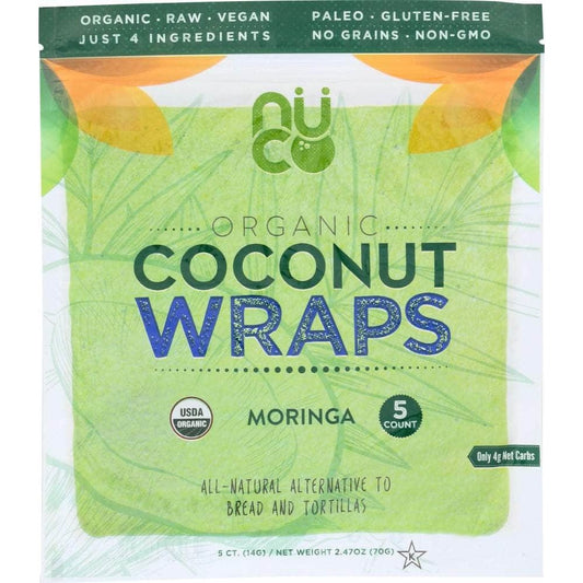 Nuco Nuco Organic Moringa Coconut Wraps, 2.47 oz