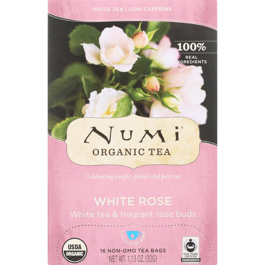 NUMI TEAS: Organic White Tea White Rose 16 bg (Pack of 4) - Grocery > Beverages > Coffee Tea & Hot Cocoa - NUMI