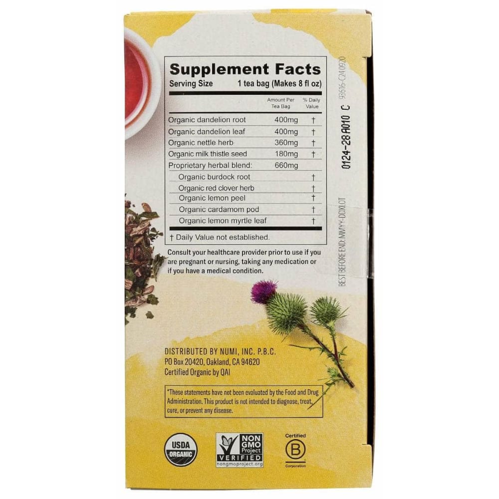 NUMI TEAS Numi Teas Tea Dandelion Detox, 16 Bg