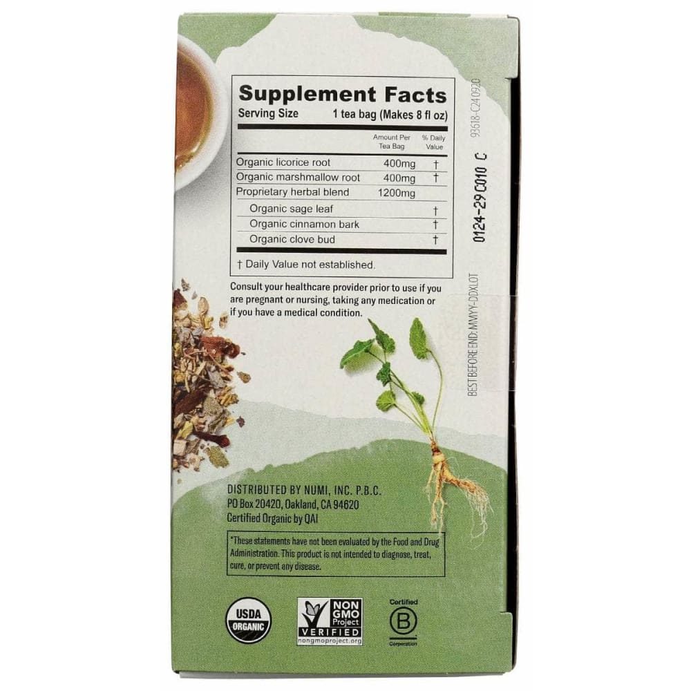 NUMI TEAS Numi Teas Tea Throat Soother, 16 Bg