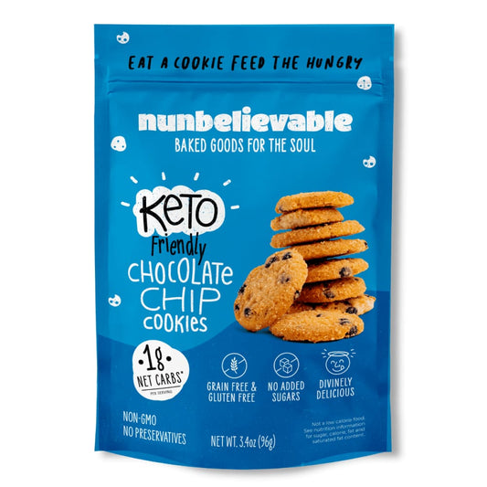 NUNBELIEVABLE Grocery > Snacks > Cookies > Cookies NUNBELIEVABLE Cookies Choco Chip Keto, 3.4 oz