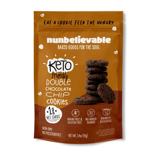 NUNBELIEVABLE Grocery > Snacks > Cookies > Cookies NUNBELIEVABLE Cookies Choc Chp Dbl Keto, 3.4 oz