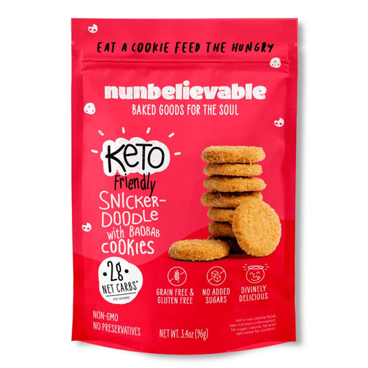 NUNBELIEVABLE Grocery > Snacks > Cookies > Cookies NUNBELIEVABLE Cookies Snickrdoodle Keto, 3.4 oz