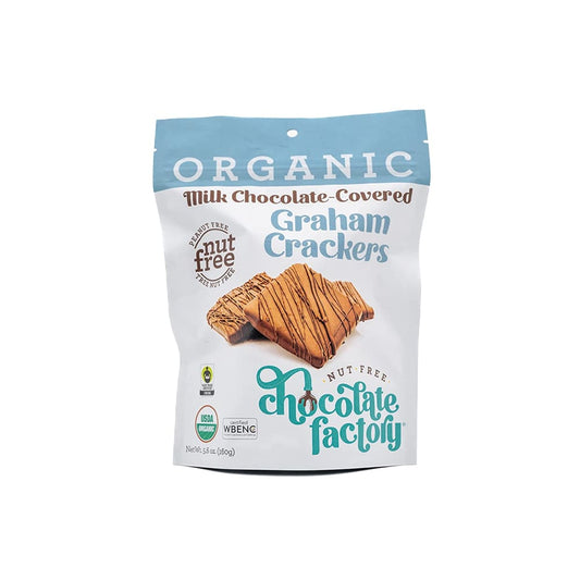 NUT FREE CHOCALATE FACTOR: Organic Milk Chocolate Covered Graham Crackers 5.6 OZ (Pack of 3) - Crackers > Crackers Snack & Sandwich - NUT