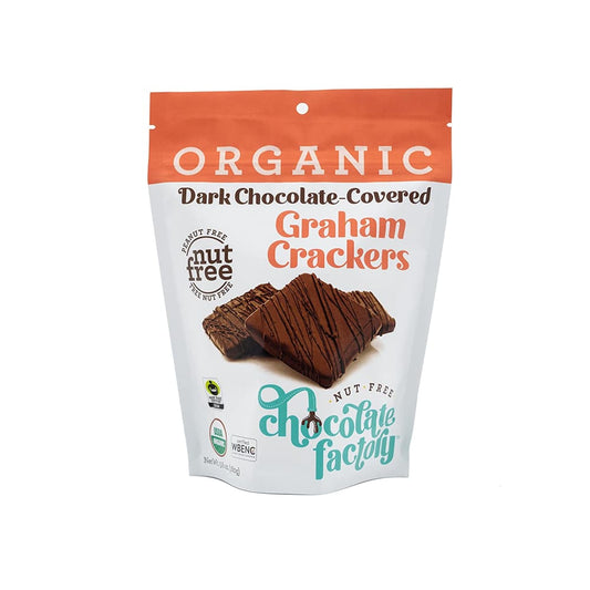 NUT FREE CHOCALATE FACTORY: Dark Chocolate Covered Graham Crackers 5.6 OZ (Pack of 3) - Crackers > Crackers Snack & Sandwich - NUT FREE