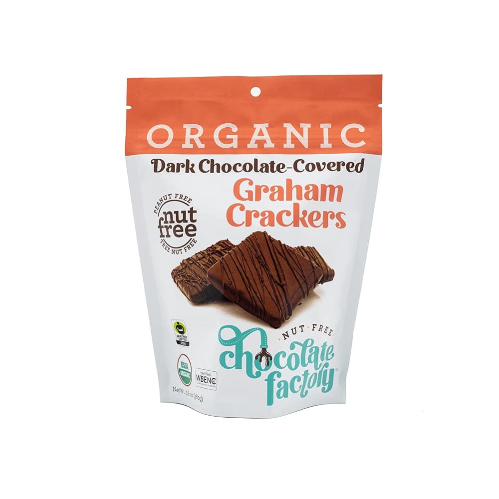 NUT FREE CHOCALATE FACTORY: Dark Chocolate Covered Graham Crackers 5.6 OZ (Pack of 3) - Crackers > Crackers Snack & Sandwich - NUT FREE