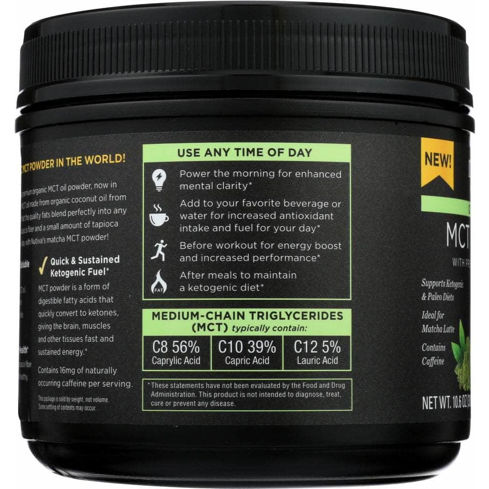 NUTIVA Nutiva Organic Mct Powder Matcha, 10.6 Oz