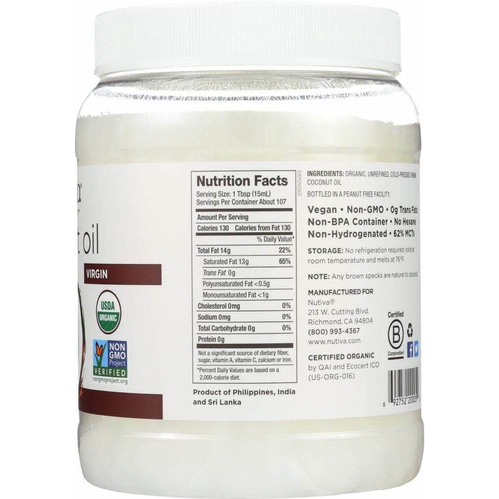 Nutiva Nutiva Organic Virgin Coconut Oil, 54 oz