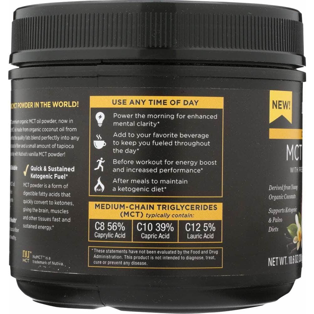 NUTIVA Nutiva Powder Mct Vanilla, 10.6 Oz