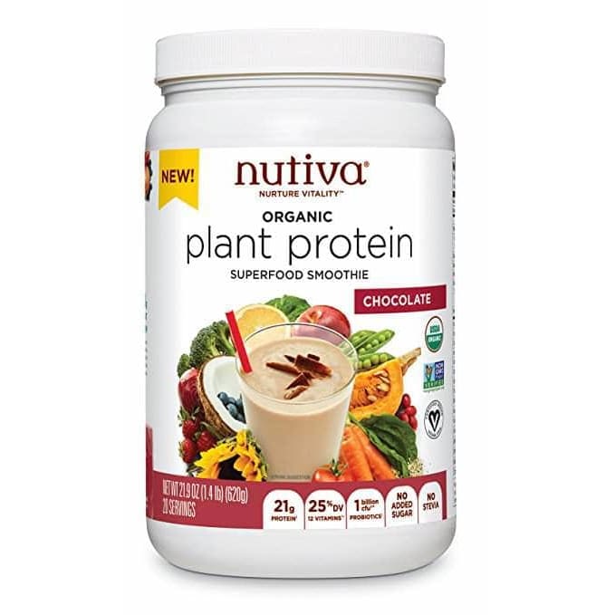 NUTIVA Vitamins & Supplements > Protein Supplements & Meal Replacements > PROTEIN & MEAL REPLACEMENT POWDER NUTIVA: Protein Plant Chocolate Organic, 21.9 oz