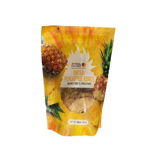 Nutty & Fruity Dried Pineapple Rings Unsweetened & Unsulfured 20 oz. - Nutty & Fruity