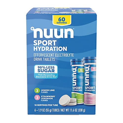 Nuun Sport Lemon Lime & Strawberry Lemonade Electrolyte Drink Tablets Variety Pack 30 ct. - Home/Grocery/Weight Loss & Nutrition/Powders &