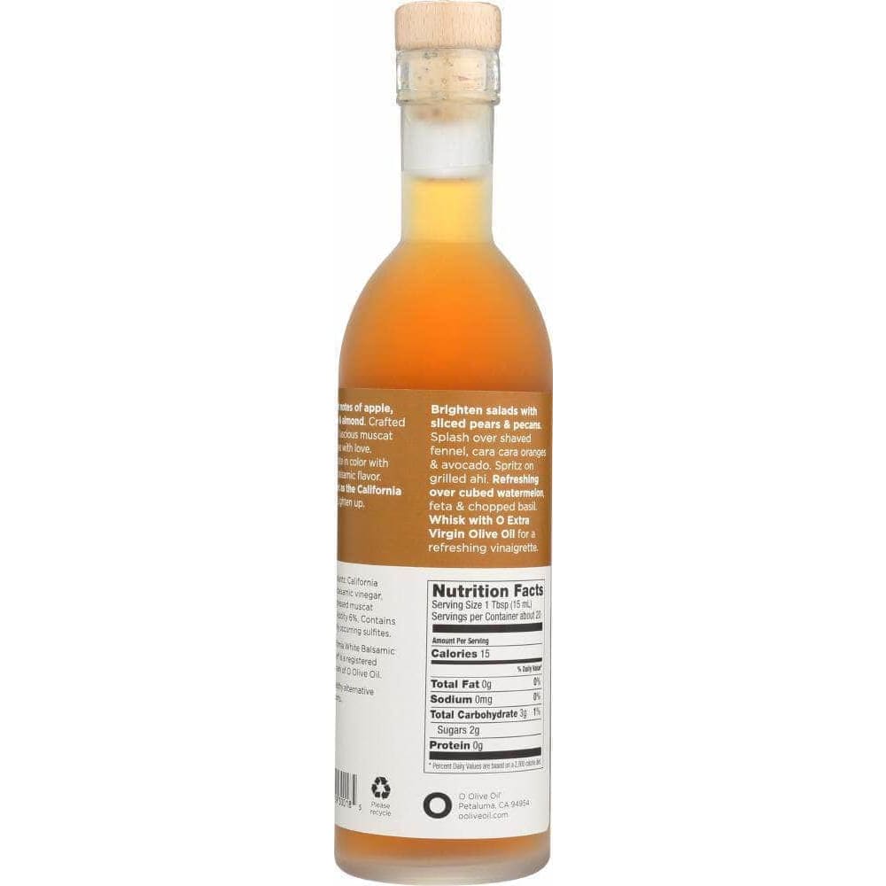 O O Vinegar Balsamic White California, 300 ml