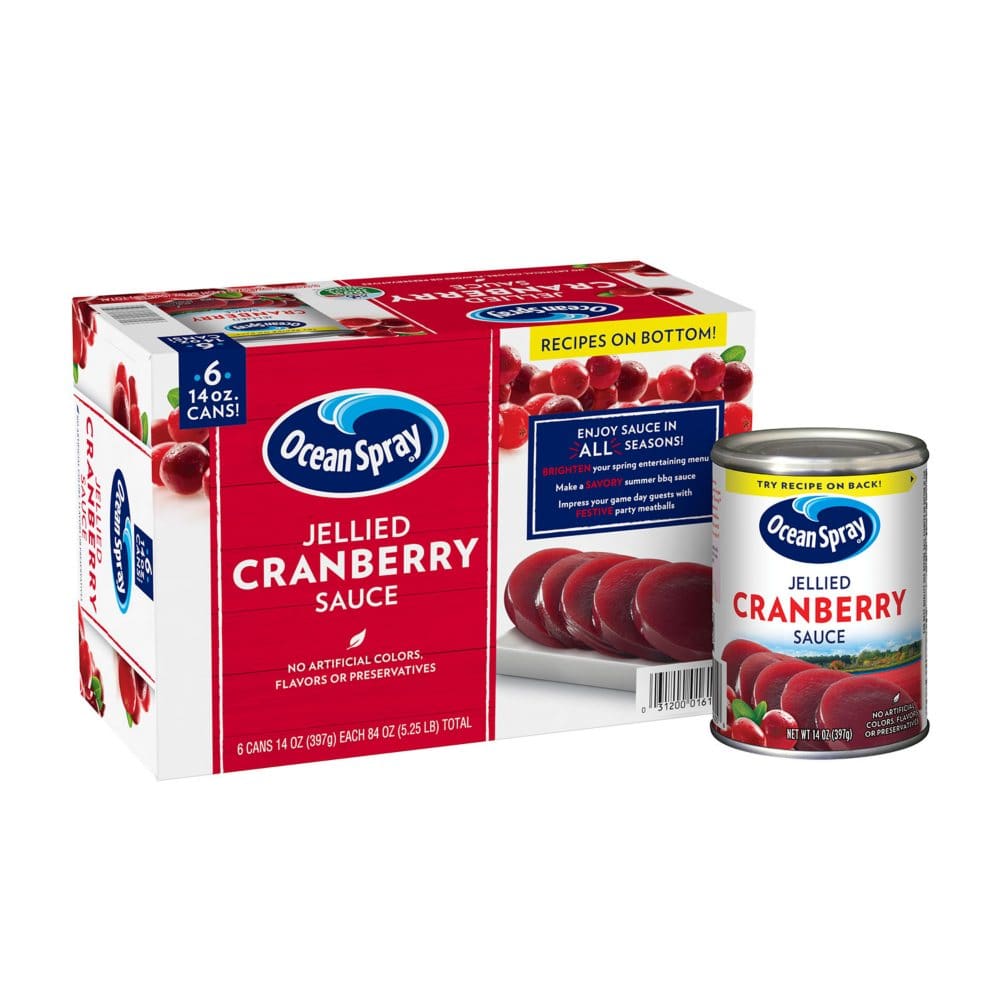 Ocean Spray Jellied Cranberry Sauce (14 oz. 6 pk.) - Limited Time Buys - Ocean