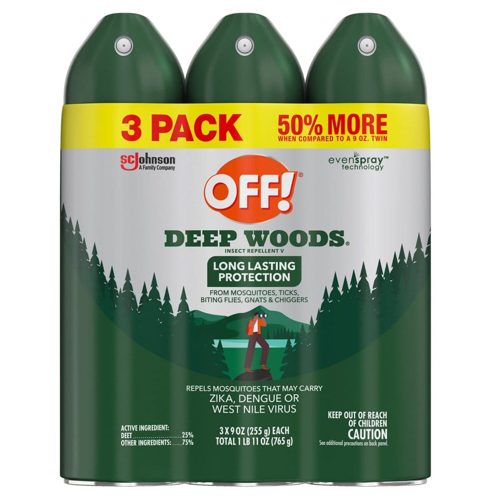 OFF! Deep Woods Insect Repellent, 9 oz, Pack of 3 | ShelHealth