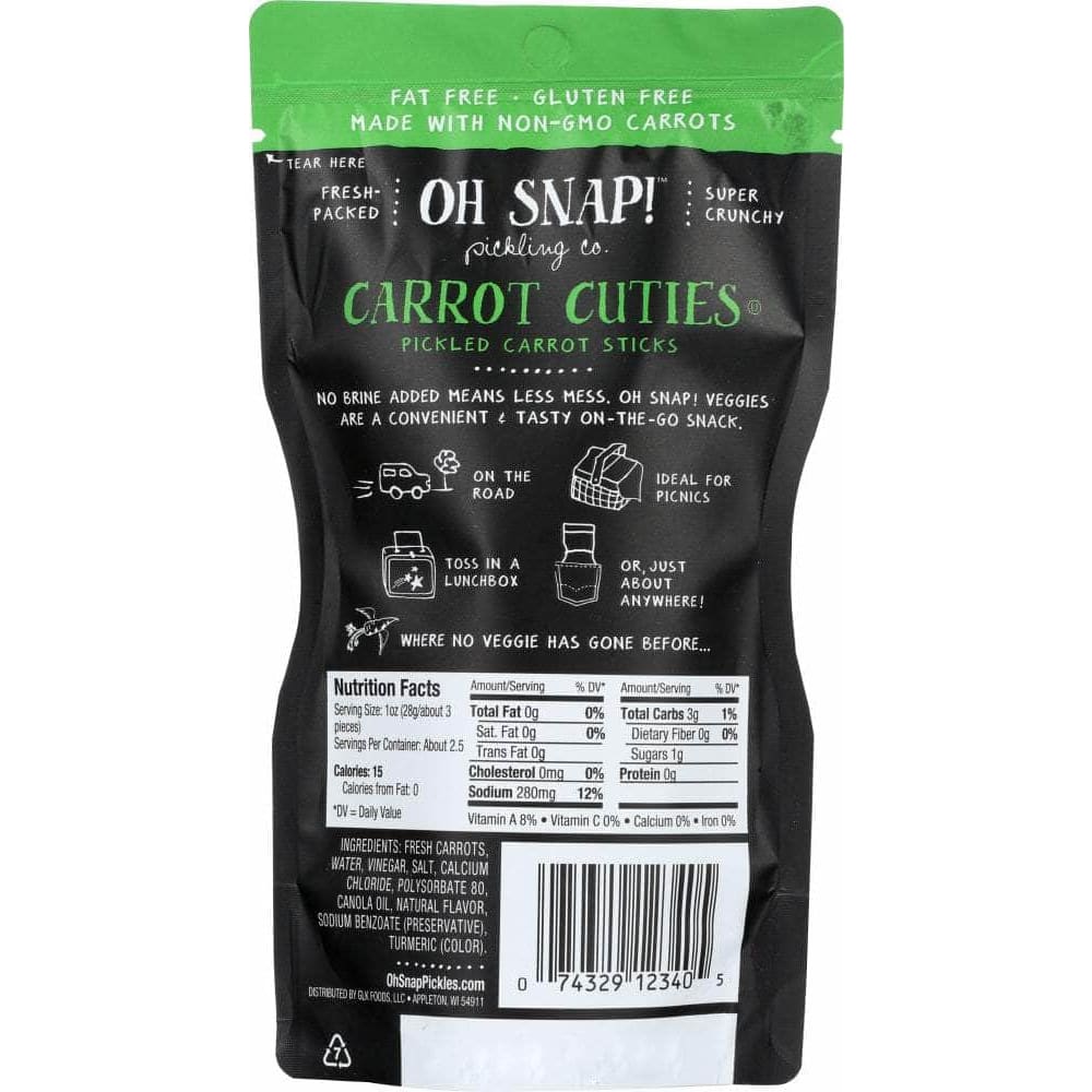 Oh Snap Oh Snap Carrot Cuties Pickled Carrot Sticks, 2.25 oz