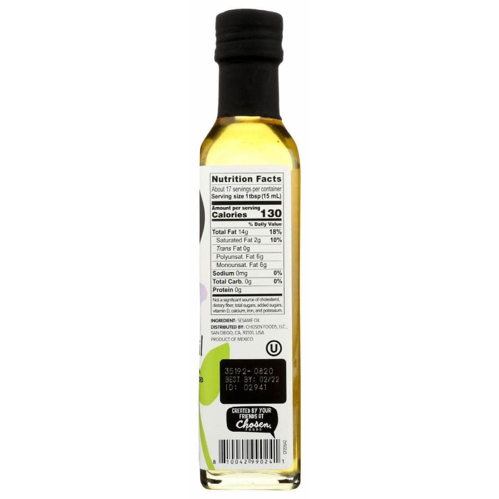 OI Grocery > Cooking & Baking > Cooking Oils & Sprays OI: Extra Virgin Sesame Oil, 8.4 oz