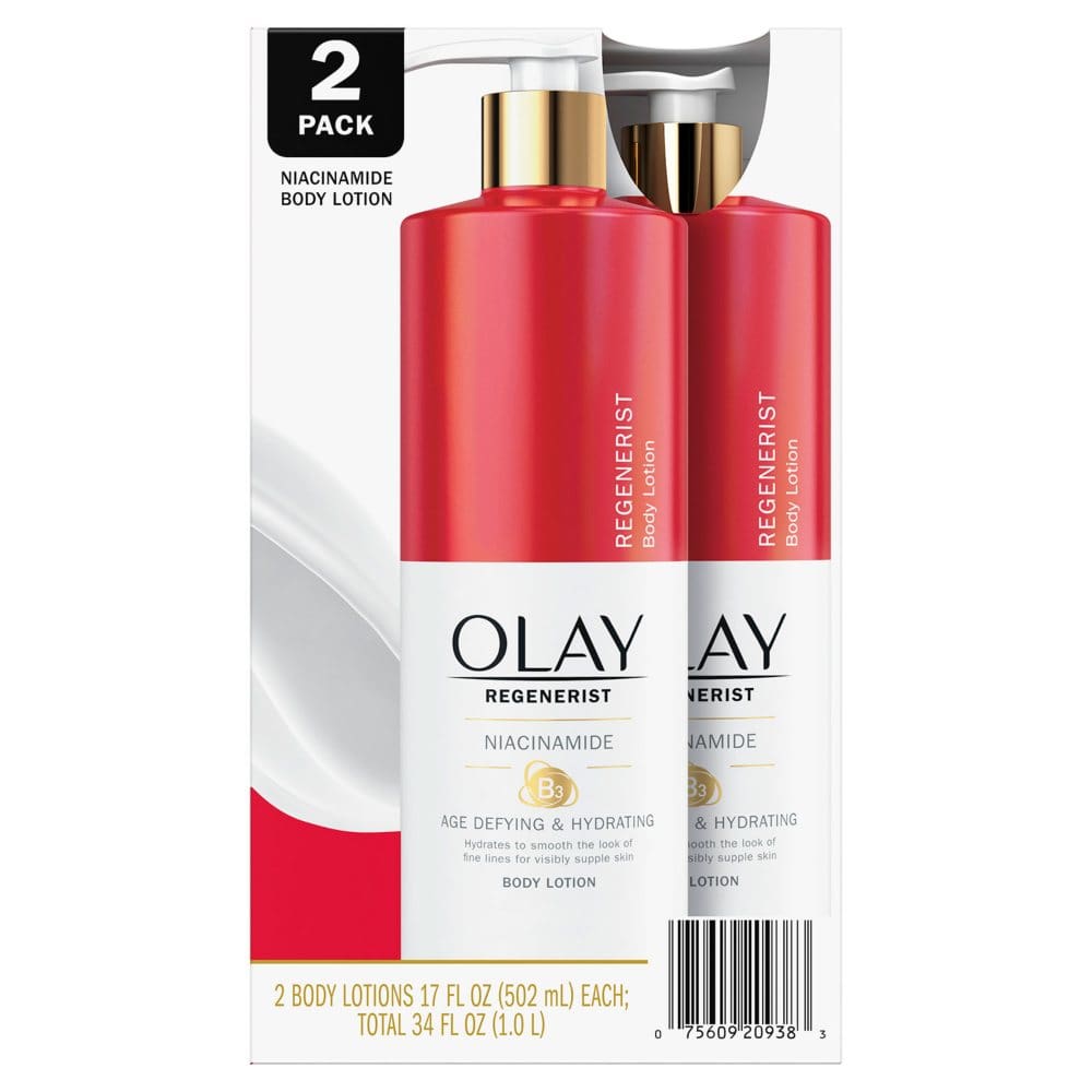 Olay Age Defying & Hydrating Niacinamide Hand/Body Lotion (17 fl. oz. 2 pk.) - P&G Curbside & Same-Day Delivery Savings - Olay