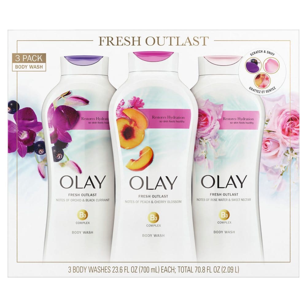 Olay Fresh Outlast Body Wash with Vitamin B3 Complex (23.6 fl. oz. 3 pk.) - Bath & Body - Olay