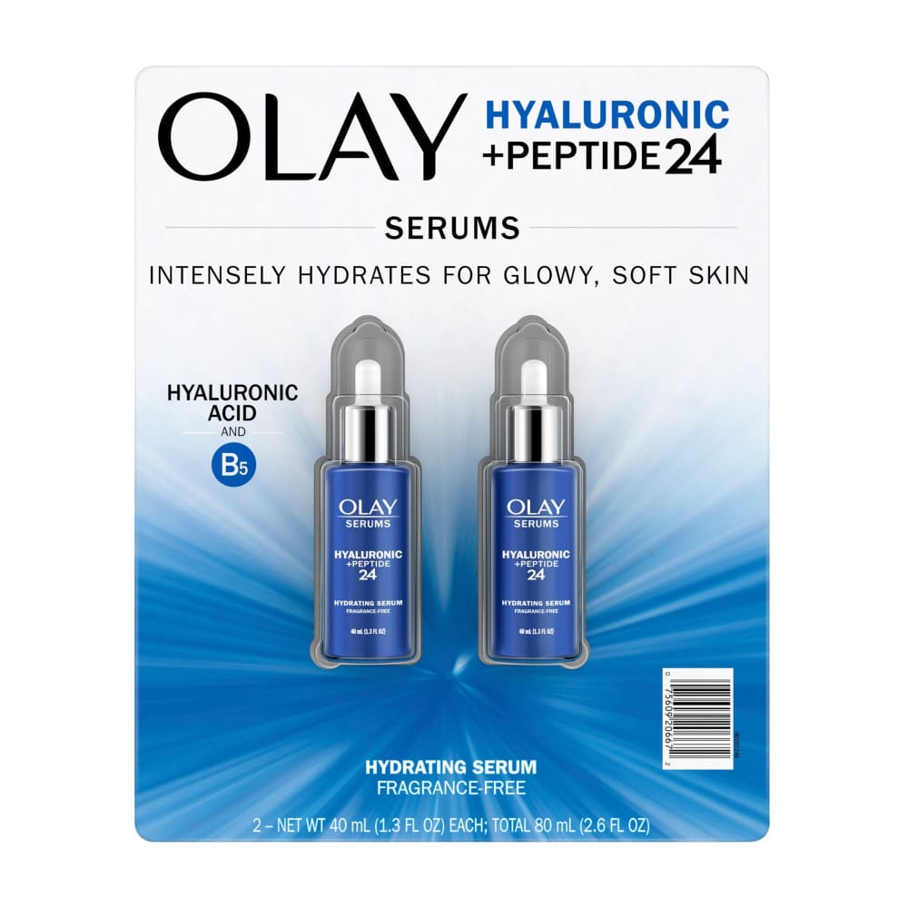 Olay Olay Hyaluronic + Peptide 24 Serum Fragrance Free 2 pk./1.3 oz. - Home/Health & Beauty/Skin Care/Facial Moisturizers/ - Olay