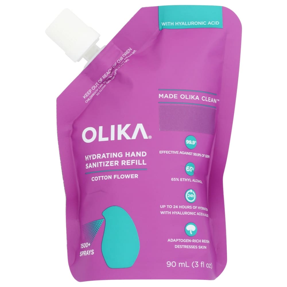OLIKA: Sanitizer Refil Cttn Flwr 3 FO (Pack of 4) - Beauty & Body Care > Soap and Bath Preparations > Hand Sanitizers - OLIKA