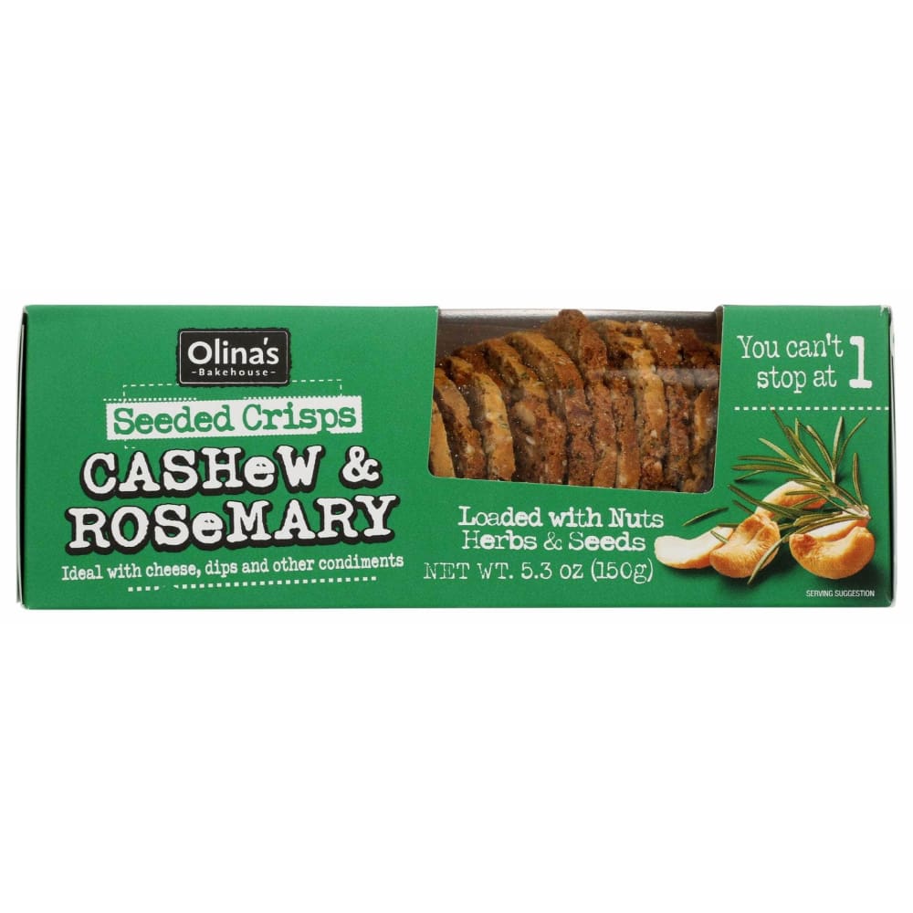OLINAS BAKEHOUSE Grocery > Snacks > Crackers OLINAS BAKEHOUSE Cashew And Rosemary Seeded Crisps, 5.3 oz