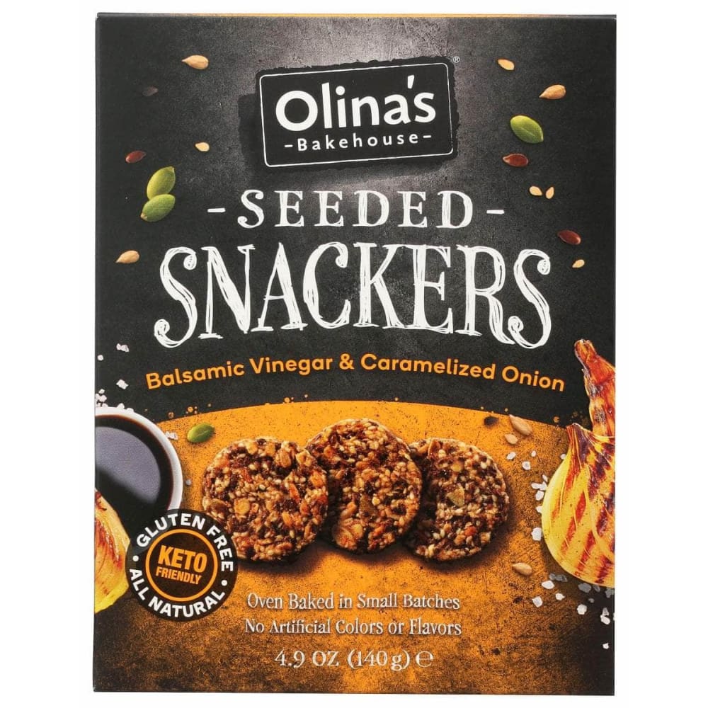 OLINAS BAKEHOUSE Grocery > Snacks > Crackers > Crackers Rice & Alternative Grain OLINAS BAKEHOUSE: Crackers Blsmc Vngr Onion, 4.9 oz