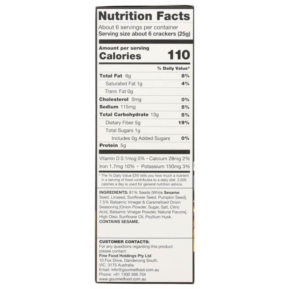 OLINAS BAKEHOUSE Grocery > Snacks > Crackers > Crackers Rice & Alternative Grain OLINAS BAKEHOUSE: Crackers Blsmc Vngr Onion, 4.9 oz