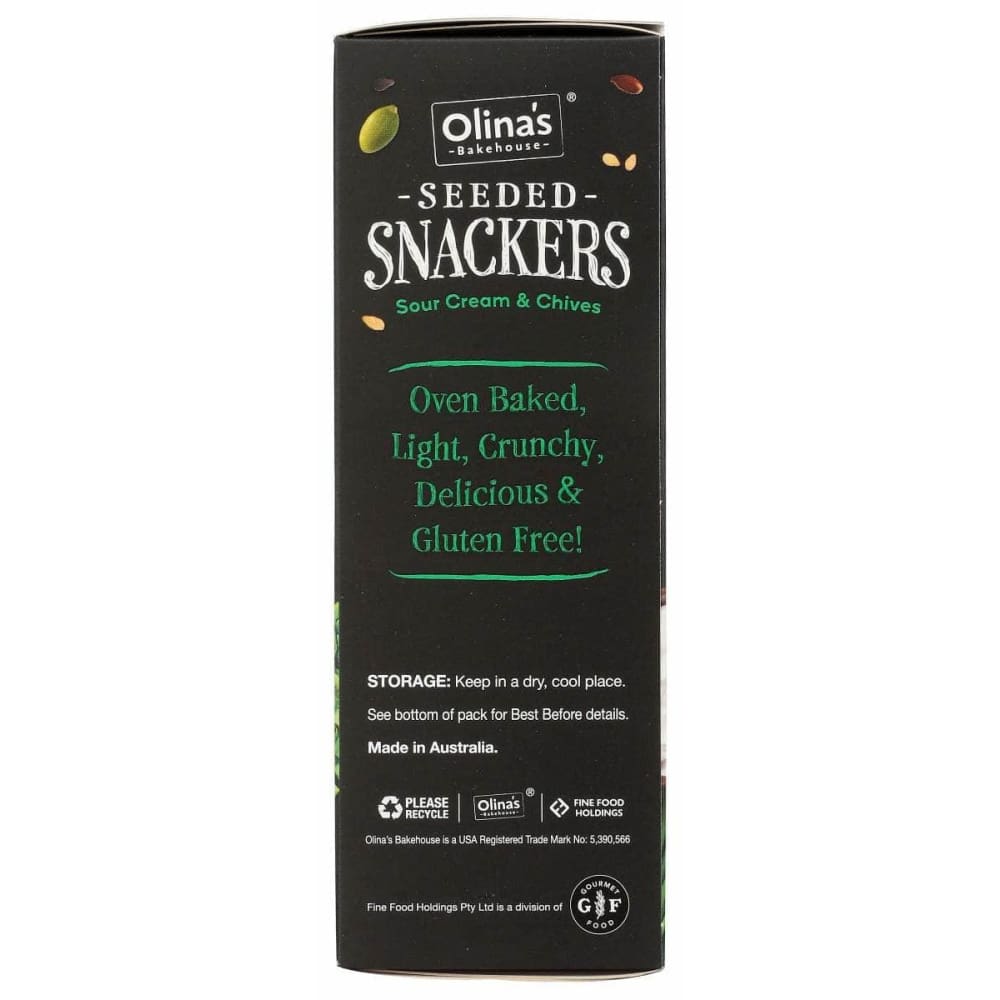 OLINAS BAKEHOUSE Grocery > Snacks > Crackers > Crackers Rice & Alternative Grain OLINAS BAKEHOUSE: Crackers Sour Cream Chive, 4.9 oz