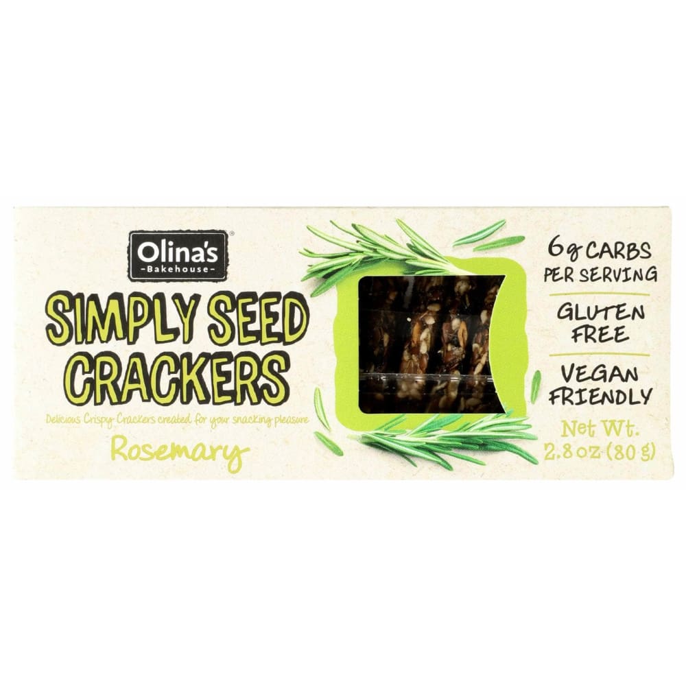 OLINAS BAKEHOUSE Grocery > Snacks > Crackers OLINAS BAKEHOUSE Rosemary Simply Seed Crackers, 2.8 oz