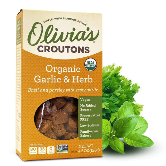 OLIVIA’S: Garlic and Herb Croutons 4.5 oz (Pack of 5) - Grocery > Bread - OLIVIAS