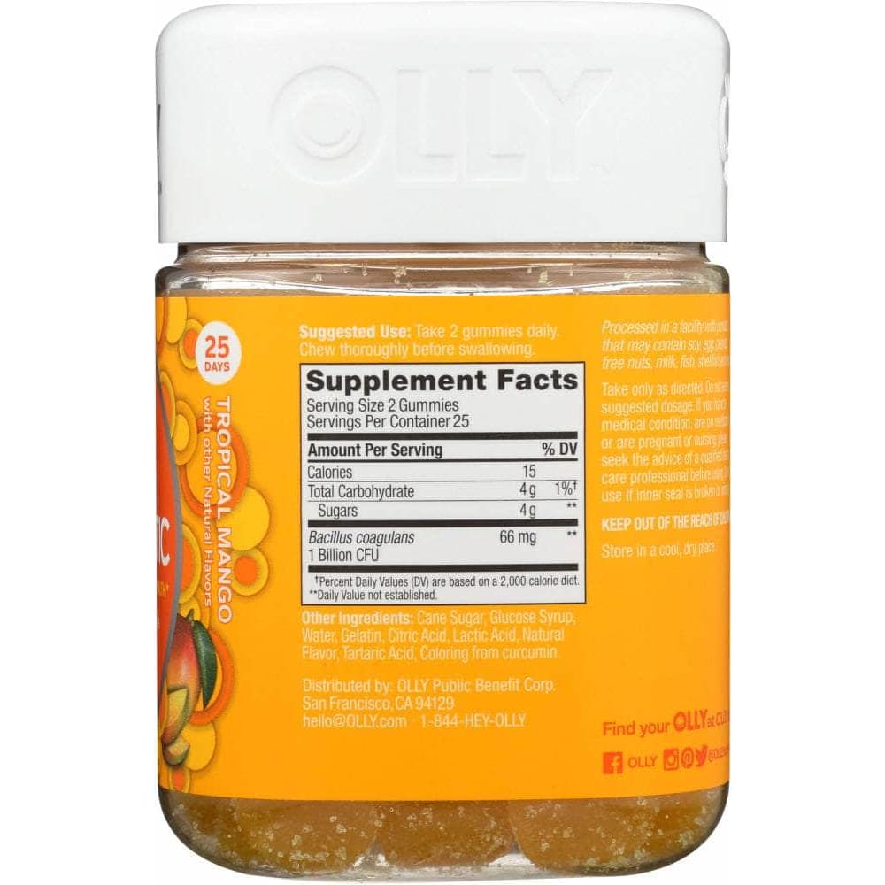 OLLY Olly Probiotic Tropical Mango Supplement, 50 Ea