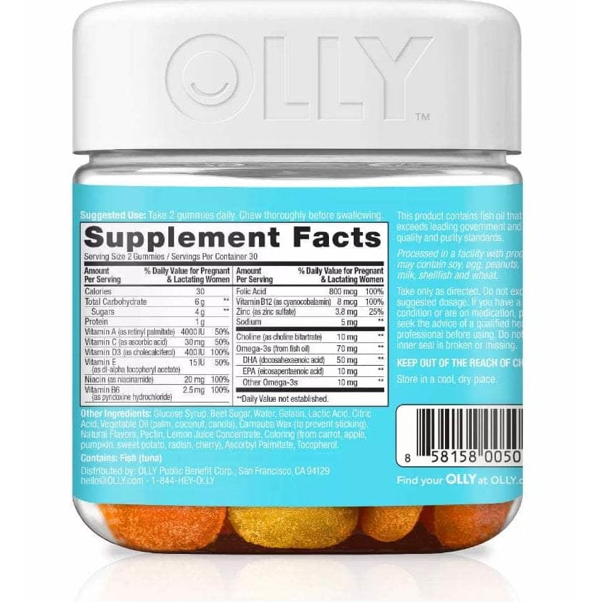 OLLY Olly The Essential Prenatal Multivitamin, 60 Ea