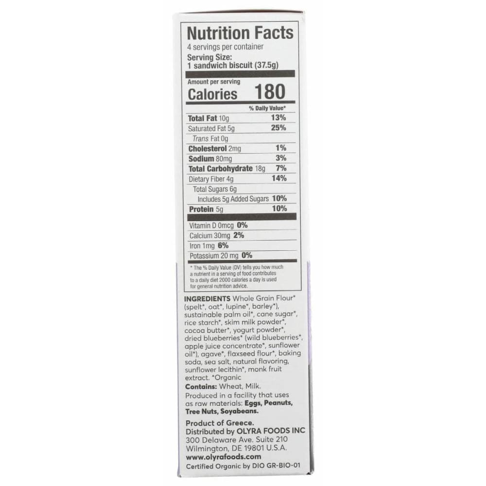 OLYRA Grocery > Snacks > Cookies OLYRA Breakfast Biscuits Greek Yogurt Blueberry Sandwich, 5.3 oz