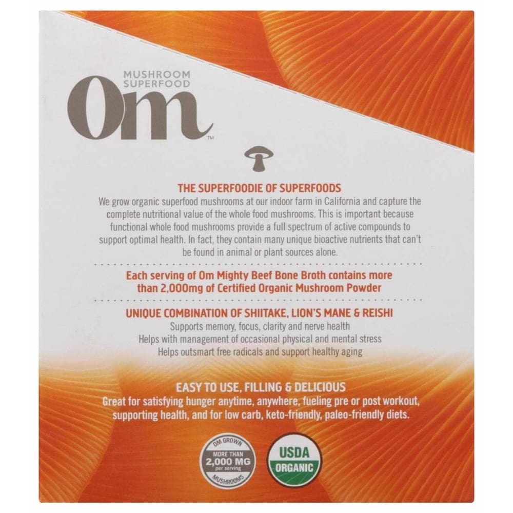 OM MUSHROOM SUPERFOOD Om Mushrooms Beef Bone Broth Organic Mushroom Mighty Broth, 5.29 Oz