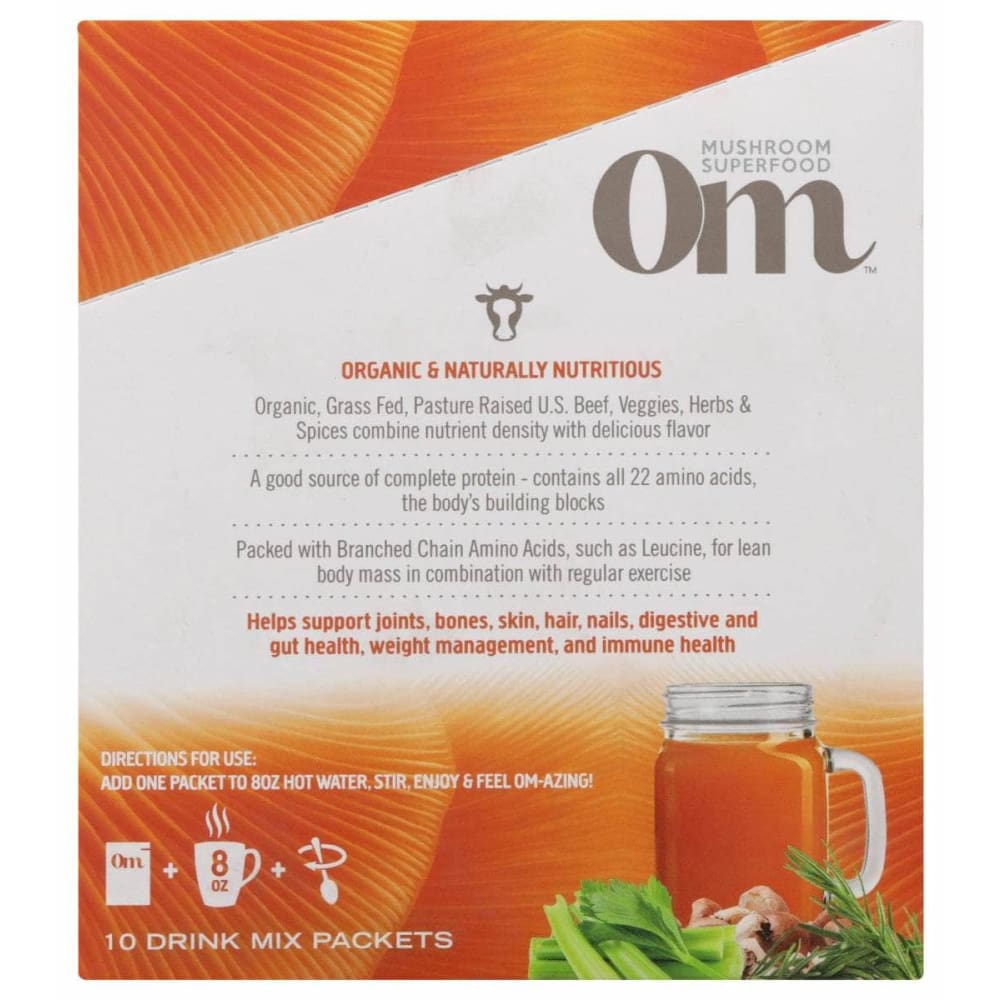 OM MUSHROOM SUPERFOOD Om Mushrooms Beef Bone Broth Organic Mushroom Mighty Broth, 5.29 Oz